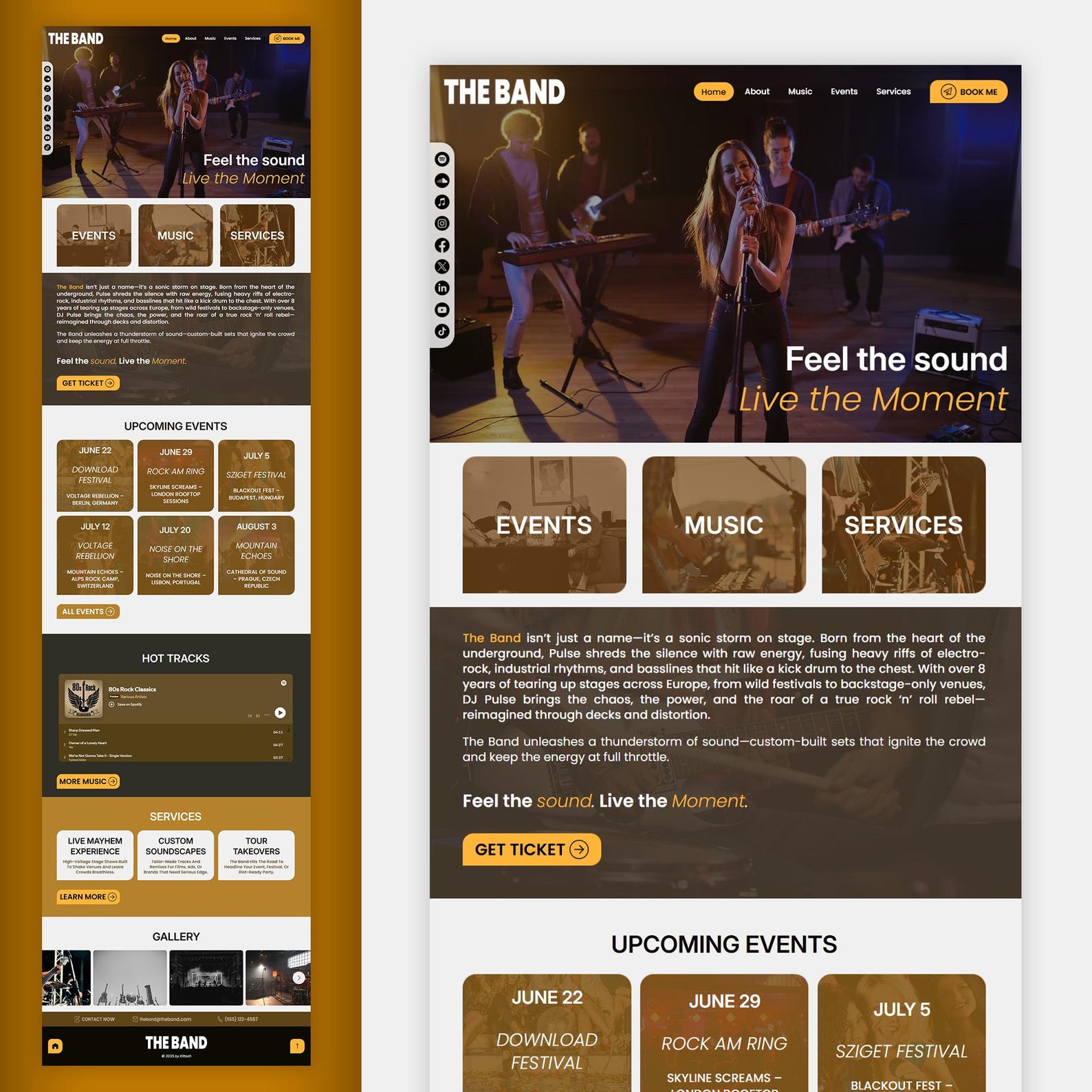 Rock Band Website Template Musician Wix Studio Theme, Band Portfolio