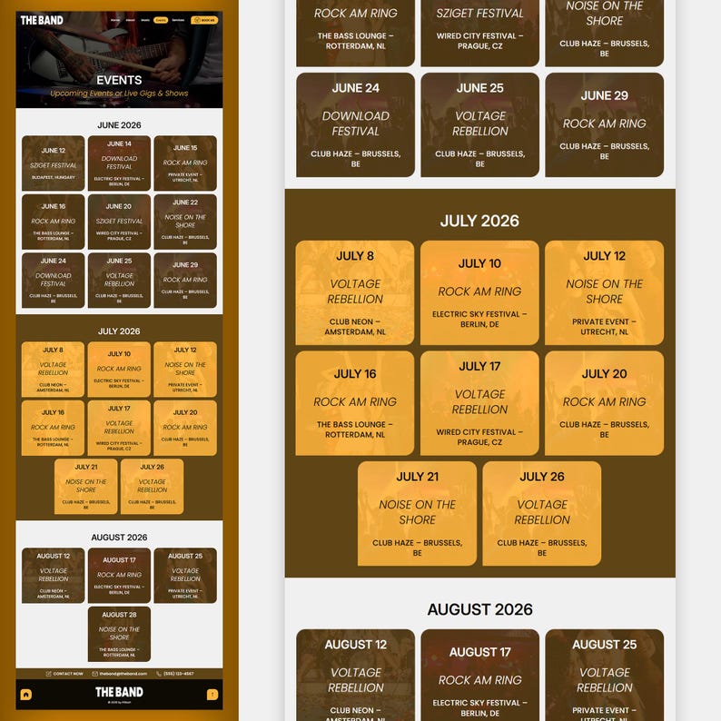 Rock Band Website Template Musician Wix Studio Theme, Band Portfolio
