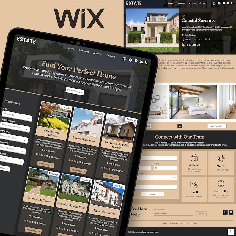 Real Estate Wix Studio Website Template – Property Listings, Agent ...