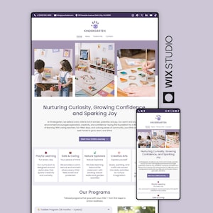 Wix Studio Kindergarten Template | Preschool & Daycare Website Design | Nursery School Theme | ABA Therapy, Child Development Wix Site