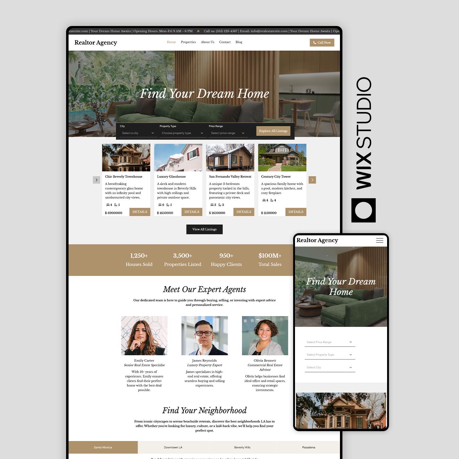 Real Estate Wix Studio Website Template | Modern Property Listing ...