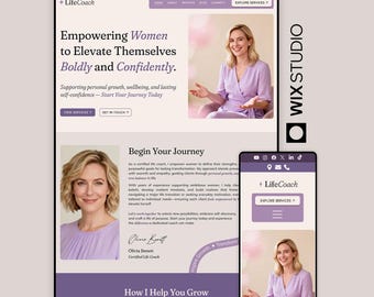 Life Coach Website Template | Wix Studio Therapy & Wellness Website for Coaches