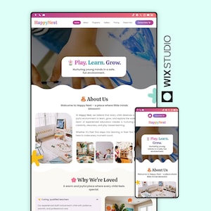 Daycare Wix Studio Website Template for Preschool, Nursery & Childcare Centers, Kid, Child, Preschool, Montessory, Children, Landing page