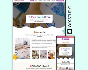 Daycare Wix Studio Website Template for Preschool, Nursery & Childcare Centers, Kid, Child, Preschool, Montessory, Children, Landing page