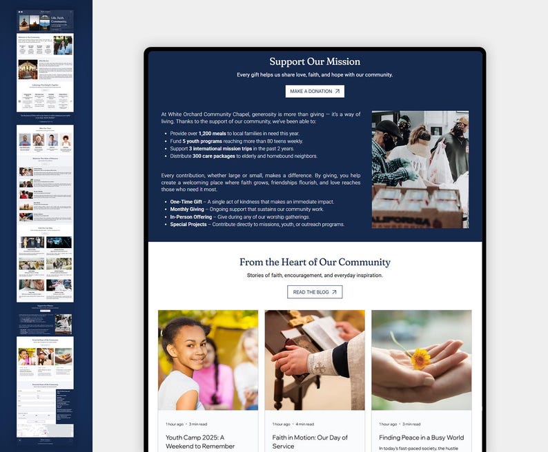 Wix Studio Church Website Template Modern Chapel Faith Design Etsy
