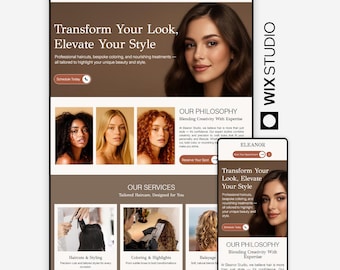 Hair Salon Wix Studio Website Template – Modern, Elegant Design