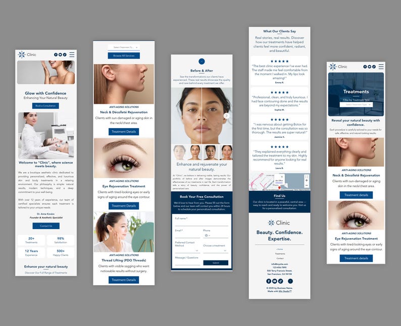 Beauty Clinic Template for Wix Studio Modern Medical Spa Website