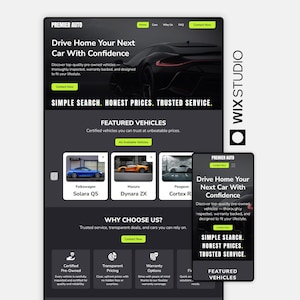 Car Dealer Wix Studio Website Template | Auto Sales, Showroom & Vehicle Listing Site | Modern Automotive Business Design