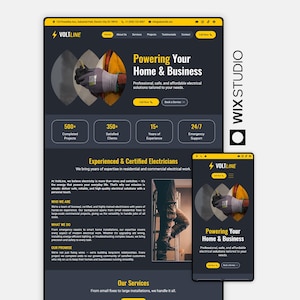 Electrician Wix Studio Website Template – Modern, Customizable Electrical Services Template, Electricians, Contractors & Service Businesses