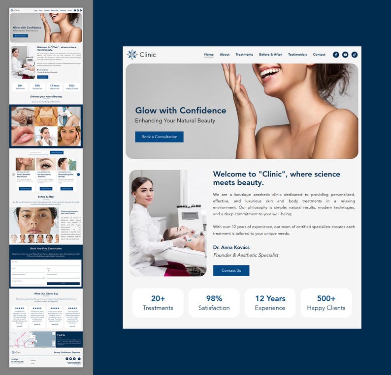 Beauty Clinic Template for Wix Studio Modern Medical Spa Website