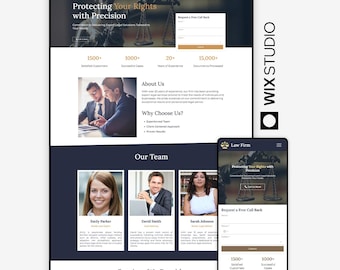 Law Firm Wix Studio Website Template – Customizable Legal Services, Attorney, Lawyer, Corporate, Responsive & SEO-Friendly Design
