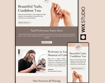Nail Salon Wix Studio Website Template – Modern Beauty Spa Design