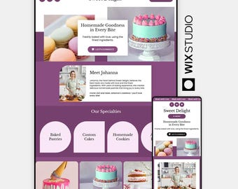 Wix Studio Bakery Website Template | Custom Cakes, Pastry Shop (Digital Download)