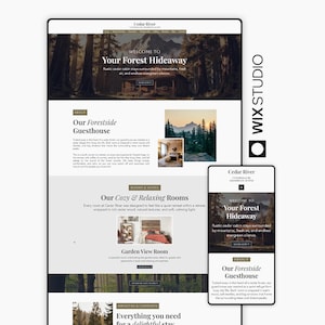 Cabin Rental, Guesthouse, Lodge & Vacation Home Website Template | Nature Retreat, Forest Airbnb | Wix Studio | Link in Description
