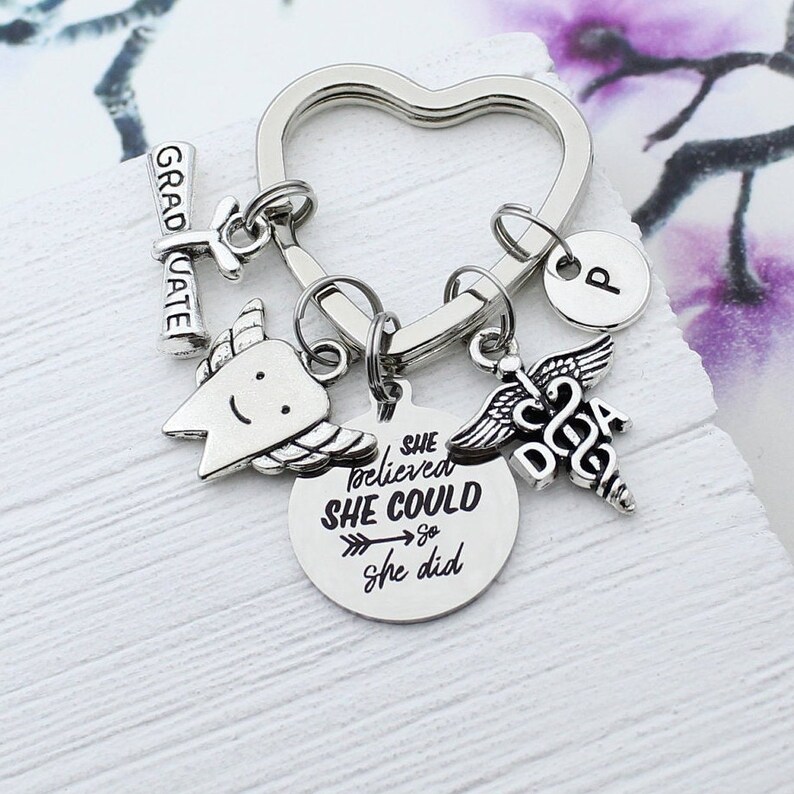 DA Keychain, DH Key Chain Dental Graduation Gift, Dental Assistant Gift ...