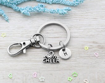 Me encanta animar llavero con encanto, llavero de animadora personalizado, regalos de entrenador, regalos de animadora del equipo, accesorio de animadora, regalo para el equipo