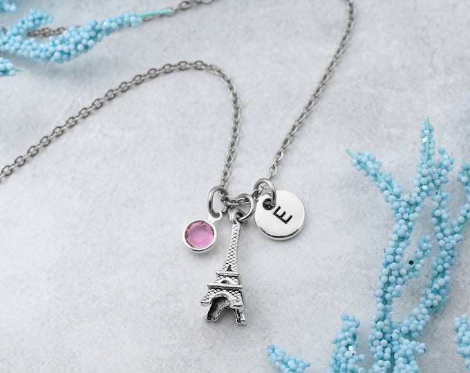 Eiffel Tower Necklace, Personalized Eiffel Tower Charm Jewelry, Eiffel Tower Charm Necklace, France Gifts, Paris Souvenirs