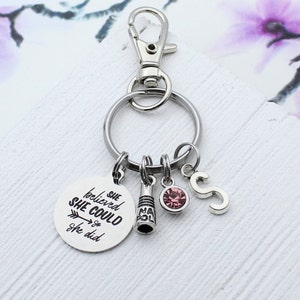 Nail Tech Keychain, Personalized Nail Tech Charm Key Chain, Nail Tech Graduation Gift, She Believed She Could So She Did, Manicurist