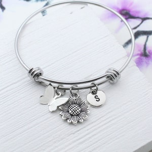 Butterfly Charm Bracelet, Personalized Nature Charms Accessory, Butterfly Bangle, Butterfly Jewelry, Butterfly Gift, Insect Bracelet Gifts