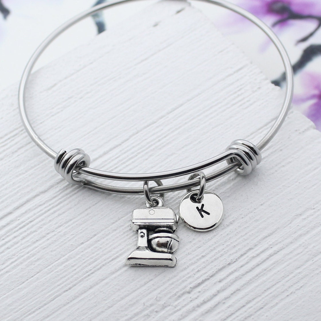 Baker Armband, Baker Charm Armreif, personalisiertes Kochbuch Schmuck, bestes Geschenk für Baker, Baker Geschenke, Kitchen Mixer Charm
