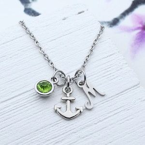 Tiny Anchor Charm Bangle Bracelet, Personalized Nautical Charm Jewelry, Sailor Charm Bracelet, Gift for Navy Women, Military Woman, Small