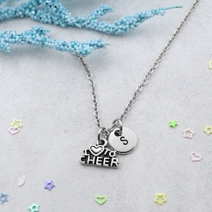 I Love to Cheer Charm Necklace, Cheerleader Charm Jewelry, Personalized Cheerleader Gift, Cheerleader Team, Coach Gifts