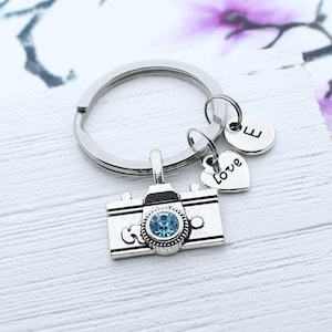 Camera Keychain, Personalized Camera Charm Keychain, Gift for Photographer, Photography Gift Idea, Camera Accessory, Camera Lover
