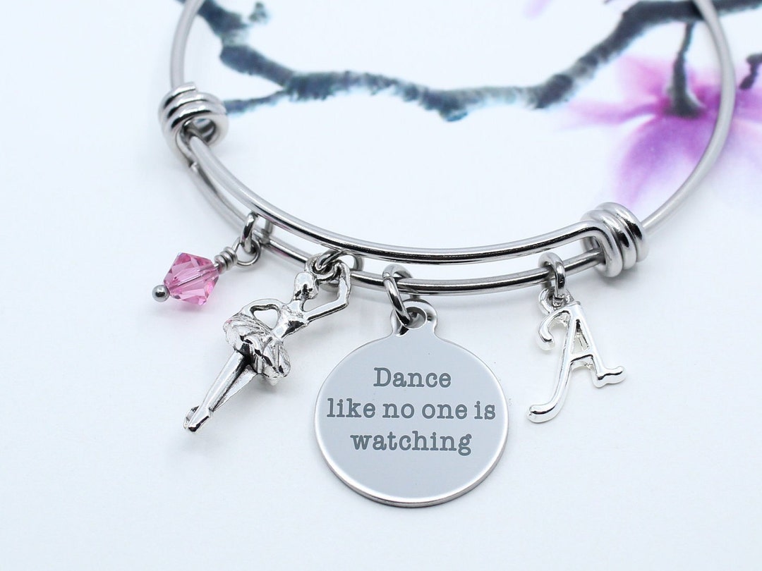 Ballet Bracelet, Personalized Ballet Gift Idea, Ballerina Charm Bangle