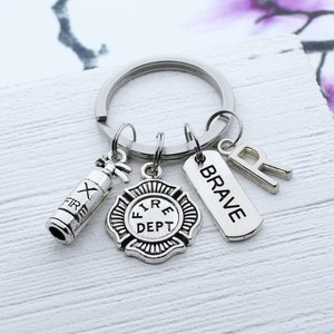 Firefighter Keychain, Gift for Firefighter Department, Firefighters Accessory Charm Keychain, Personalized Charm Keychain