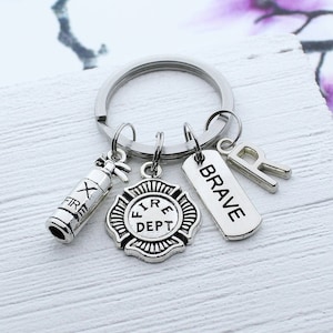 Firefighter Keychain, Gift for Firefighter Department, Firefighters Accessory Charm Keychain, Personalized Charm Keychain