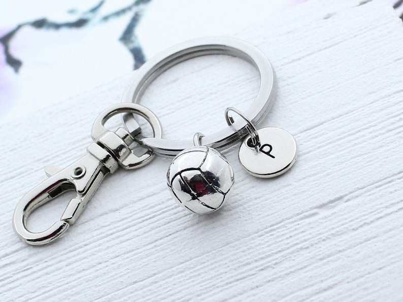 Volleyball Charm Keychain Personalized Volleyball Key Chain Etsy