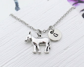 Personalized Donkey Charm Necklace, Donkey Charm Jewelry, Farm Animal Charm, Farmer Gift, Pet Gifts, Mini Horse Charm, Gift for Farmer