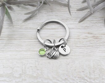 Pumpkin Keychain, Personalized Pumpkin Charm Key Chain, Halloween Accessory, Autumn Keyring, Pumpkin Gift, Pumpkin Accessory, Pumpkin Charm
