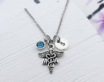 Personalized Medical Assistant Charm Necklace, Personalized MA Charm Gift, MA Jewelry, Graduation Gift, Gift for Medical Assistant