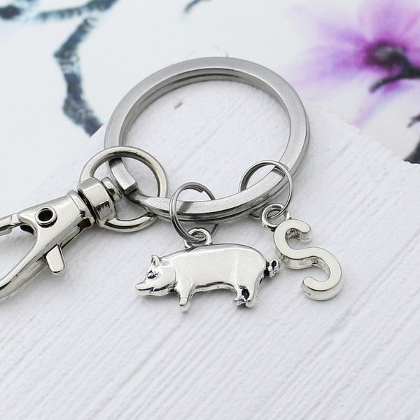 Pig Charm Keychain, Personalized Pig Charms Accessory, Pork Key Chain, Pig Jewelry, Farm Animal Bracelet, Nature Necklace