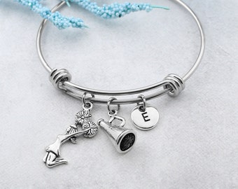 Bracciale ragazza cheerleader, braccialetto con fascino personalizzato cheerleader, gioielli cheerleader, regalo per cheerleader, regali della squadra di cheerleader - Italia