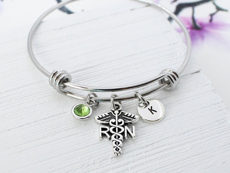 Registered Nurse Bracelet RN Charm Bangle RN Medical Charm Etsy