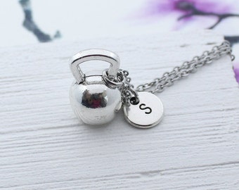 Personalized Kettlebell Necklace, Bodybuilding, Fitness Gifts, Weight Lifting Gift, Dumbbell Charm, Workout Keychain, Weight Loss Gift