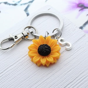 Sunflower Keychain, Personalized Sun Flower Charm Key Chain, Sunflower Gift, Gardening Gift, Nature, Sunflower Charm Accessory, Daisy Gift