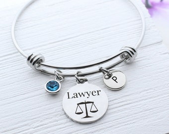 Lawyer Charm Bangle Bracelet, Lawyer Graduation Gift, Law Student Graduate, Legal Assistant Jewelry, Lawyer Keychain, Lawyer Necklace