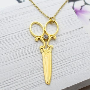 Scissors Necklace, Crafting Accessory, Gift for Crafter, Cosmetology Jewelry, Hairstylist Charm Necklace, Gift for Hair Stylist, Hairdresser
