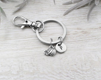 Pumpkin Keychain, Personalized Pumpkin Charm Key Chain, Autumn Keyring, Halloween Gift, Pumpkin Accessory