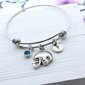 Football Helmet Bangle Bracelet, Football Jewelry, Football Coach Gift, Personalized Football Team Gifts, Football Gift Idea, Sports Lover