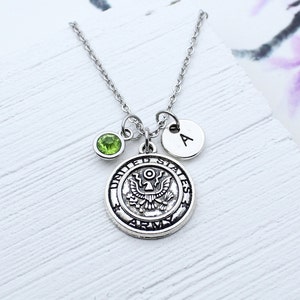 US Army Charm Necklace, United States Army Jewelry, Personalized US Army Gift, Military, Veteran, Gift for US Army