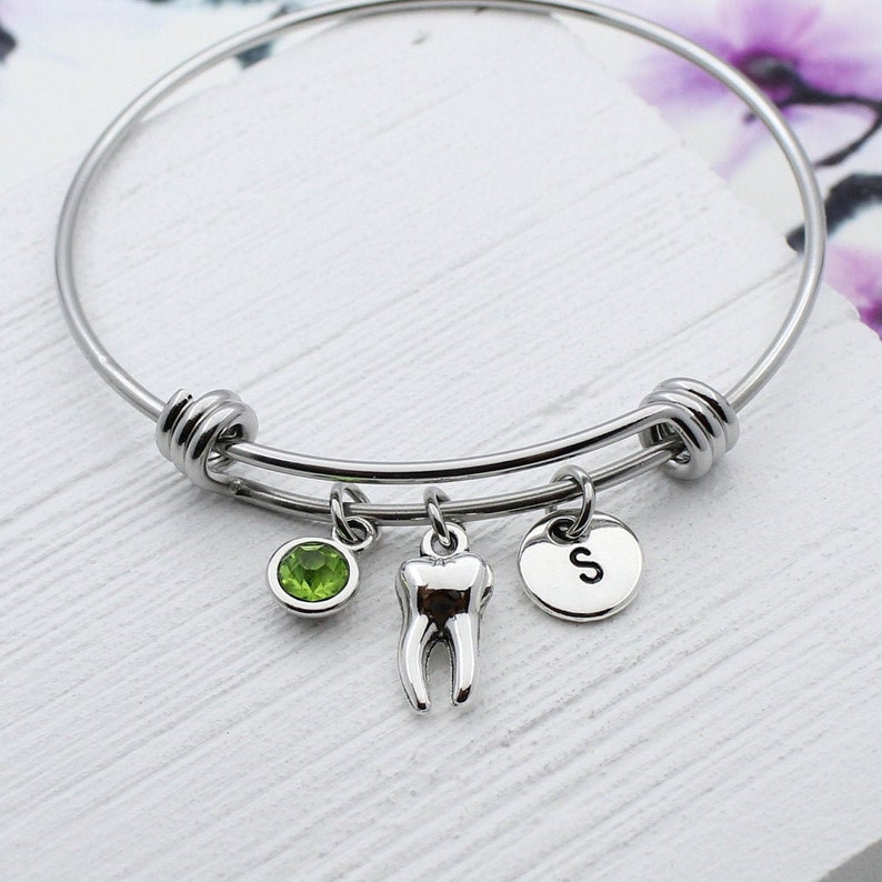 Dentist Bracelet Dental Charm Bangle Dentist Tooth Gift Etsy