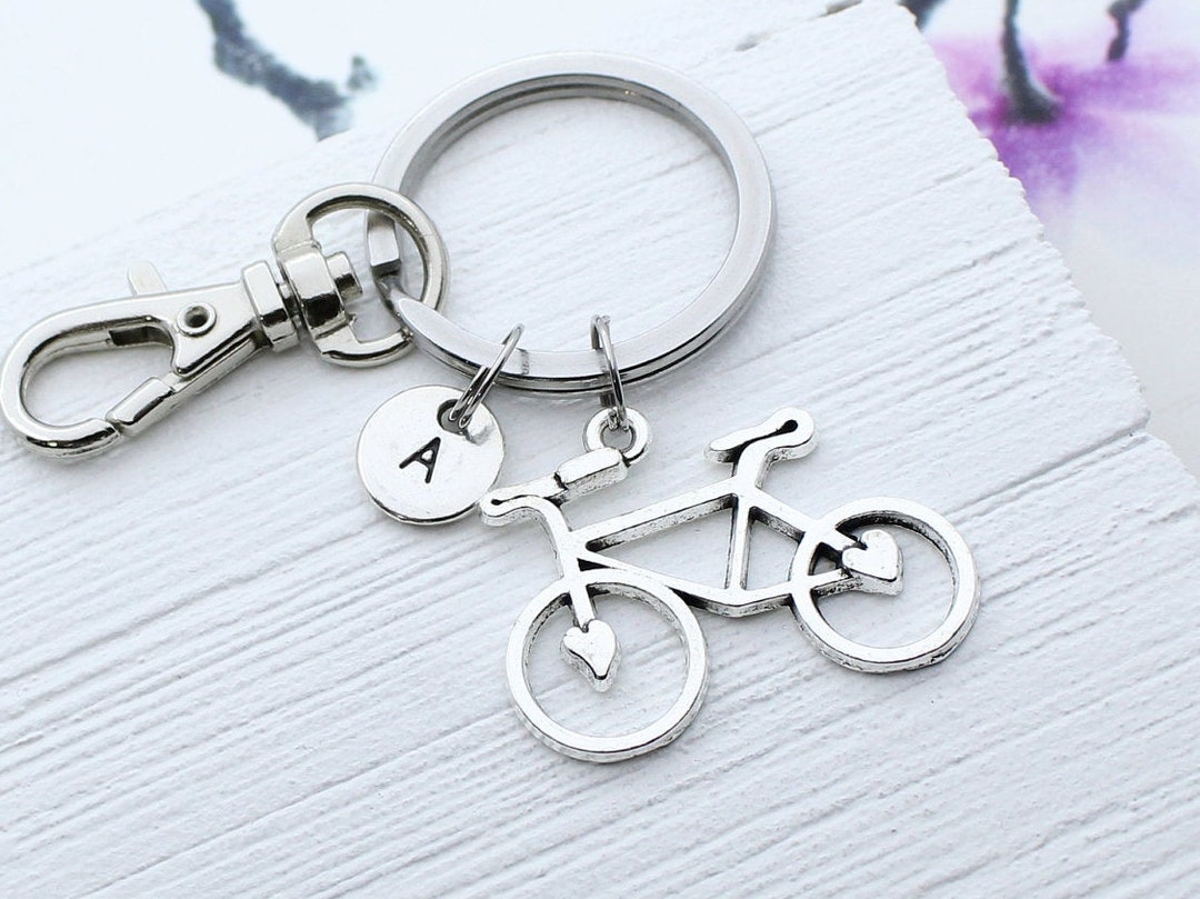 Bicycle Keychain, Bike Charm Keychain, Personalized Charm Keychain, Cyclist Gift Idea, Bike Key