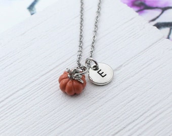 Gepersonaliseerde 3D Oranje Pompoen Ketting, Halloween Charm Sieraden, Herfst Thema Herfst Cadeau, Pompoen Geschenken