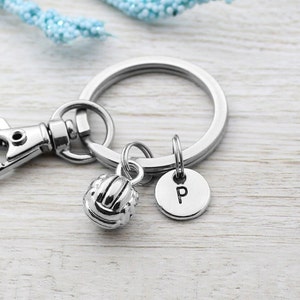 Personalized Volleyball Initial Keychain, Volleyball Coach Gift, Volleyball Player Team Gifts, Gift for Volleyball Team