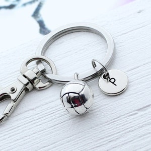 Volleyball Charm Keychain, Personalized Volleyball Key Chain, Volleyball Accessory, Volleyball Coach Gift, Volleyball Team Gifts, Sports