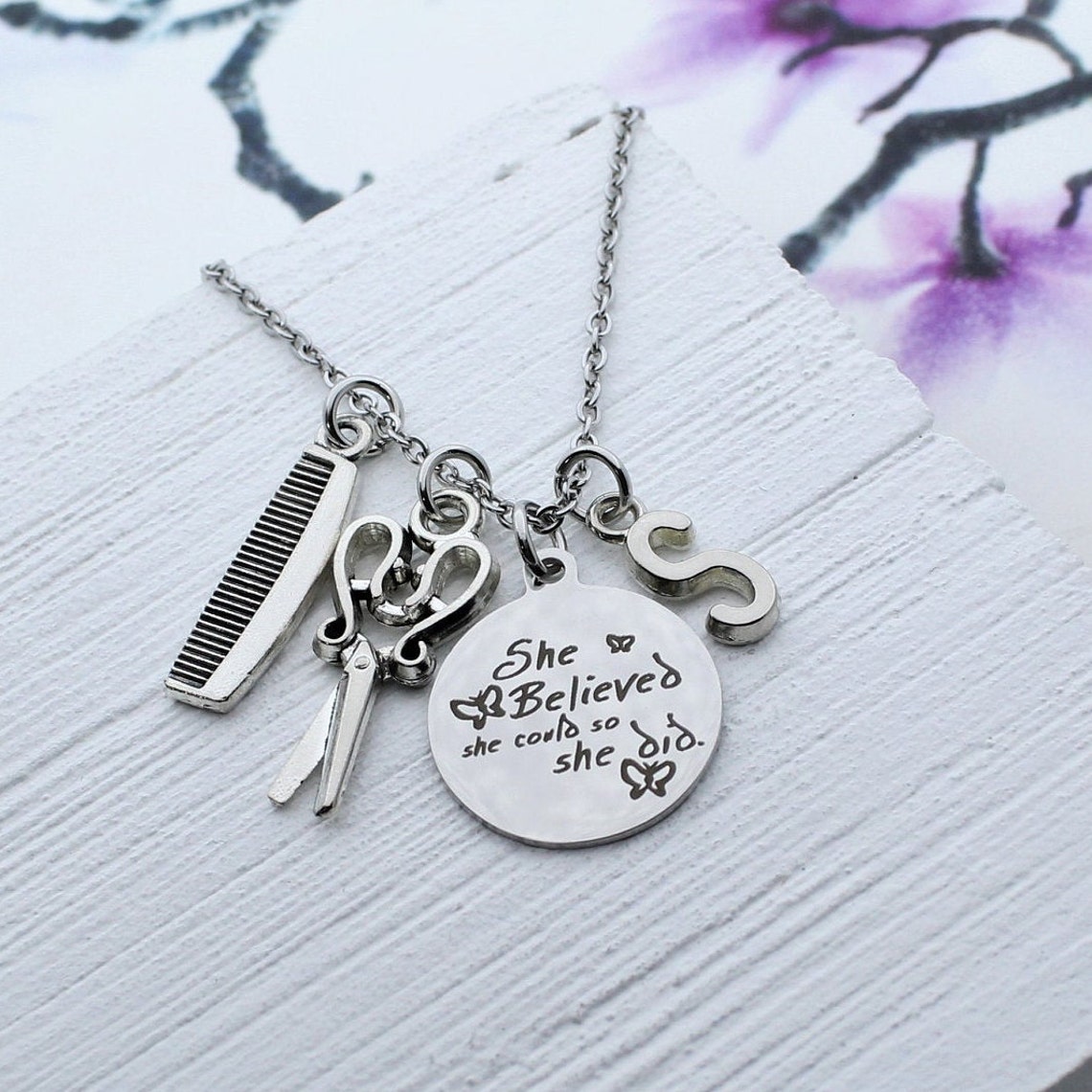 Cosmetology Graduation Gift Personalized Hairstylist Charm Etsy